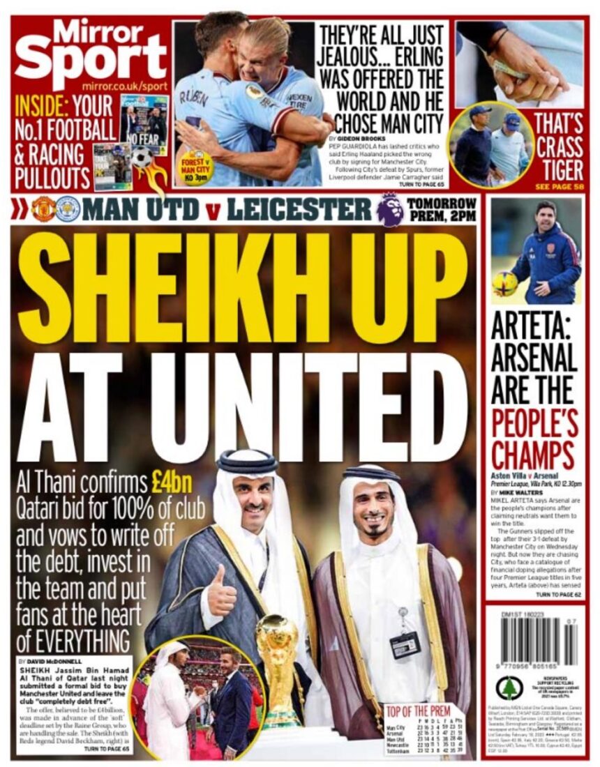 Manchester United takeover: Qatari Sheikh Jassim Bin Hamad Al Thani makes ‘substantial’ bid for club