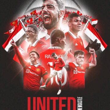 Wembley Stadium on Sunday afternoon, as Manchester United and Newcastle United lock horns
