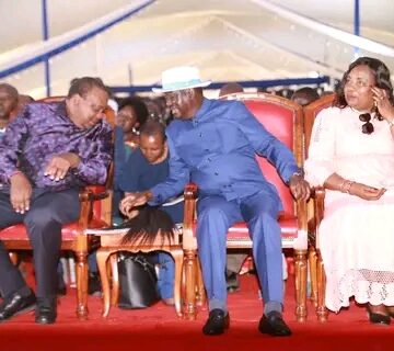Uhuru and Raila Mourn Magoha as Ruto gives the funeral a wide berth